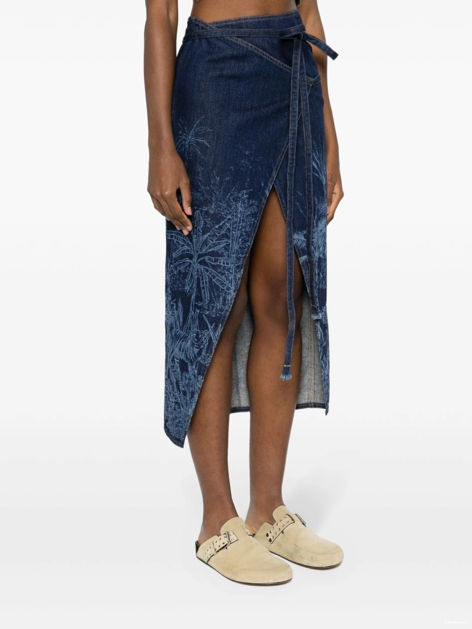 Cheap Toile de Women Alanui denim Jouy Jungle skirt 0421